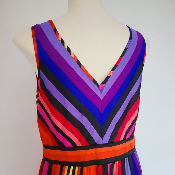 Boho Rainbow Striped Maxidress (M/L) - Picture 6 of 11
